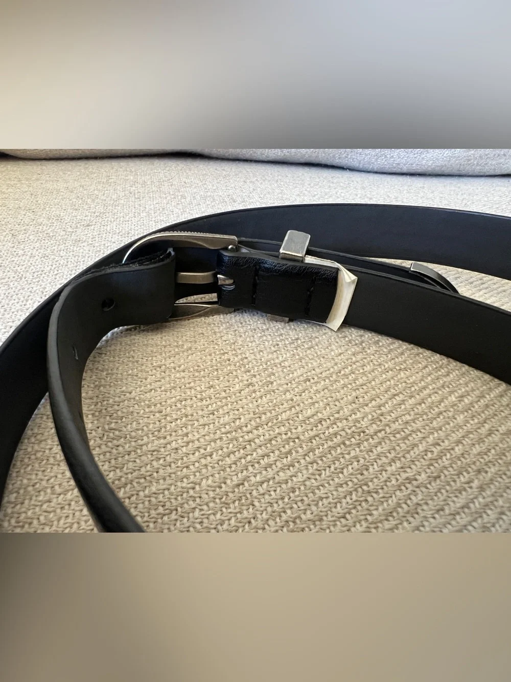 Vintage women's thin black belt western w Silver Hardware size L / XL Waist W36